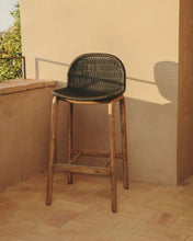 Load image into Gallery viewer, Alipa stool in FSC 100% solid acacia wood and dark grey rope cord 75 cm - image 4