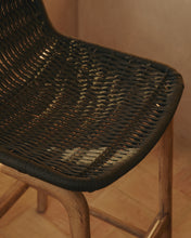 Load image into Gallery viewer, Alipa stool in FSC 100% solid acacia wood and dark grey rope cord 75 cm - image 5
