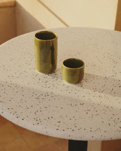 Load image into Gallery viewer, Saura round high bar table made of black metal with a white terrazzo top, 96 x Ø70 cm - image 6