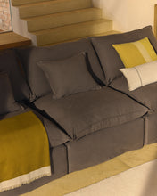 Load image into Gallery viewer, Orlet reversible wool blanket in mustard and beige 130 x 170 cm - image 4
