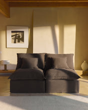Load image into Gallery viewer, Anarela taupe linen 2-seater modular sofa with removable cover 180cm FSC Mix Credit - image 3
