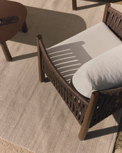 Load image into Gallery viewer, Aleria set with 3-seater sofa, 2 armchairs and coffee table in brown aluminium and synthetic rope cord - image 3