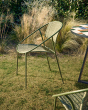 Load image into Gallery viewer, Atrani stackable outdoor chair in galvanised steel and green rope - image 6