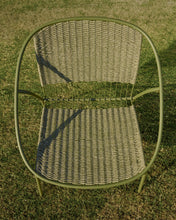 Load image into Gallery viewer, Atrani stackable armchair in galvanized steel and green rope - image 3