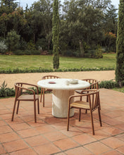 Load image into Gallery viewer, Drasi round concrete table with travertine-effect finish Ø122cm - image 2