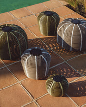 Load image into Gallery viewer, Garoina outdoor solar LED table lamp in taupe synthetic rattan Ø25cm - image 5