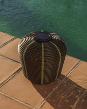 Load image into Gallery viewer, Garoina outdoor solar LED table lamp in green synthetic rattan Ø35cm - image 5