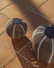 Load image into Gallery viewer, Garoina outdoor solar LED table lamp in taupe synthetic rattan Ø25cm - image 4