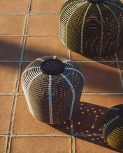 Load image into Gallery viewer, Garoina outdoor solar LED table lamp in taupe synthetic rattan Ø35cm - image 6