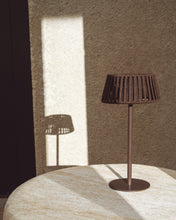 Load image into Gallery viewer, Aldet outdoor solar table lamp in brown flat rope cord with metal stand - image 7