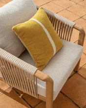 Load image into Gallery viewer, Sirte outdoor set with 3-seater sofa, 2 armchairs and aluminium table with wood-effect finish and ecru cushions - image 5