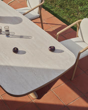 Load image into Gallery viewer, Mirtia outdoor table in wood-effect aluminium and ecru sintered stone 240 x 110cm - image 5