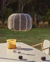 Load image into Gallery viewer, Garoina lampshade for outdoor ceiling lamp in taupe synthetic rattan Ø 50cm - image 3