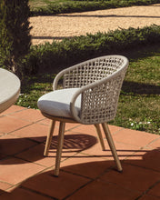 Load image into Gallery viewer, Lidario outdoor chair in wood-effect aluminium and taupe synthetic rope cord - image 6