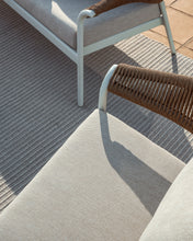 Load image into Gallery viewer, Zuara set with 3-seater sofa, 2 armchairs and outdoor table in ecru aluminium and brown synthetic rope cord - image 5