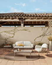 Load image into Gallery viewer, Joncols outdoor 2-seater sofa in aluminium with taupe painted finish and beige cushions 164cm - image 4