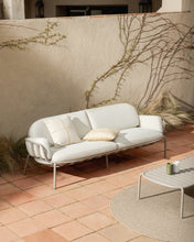 Load image into Gallery viewer, Joncols outdoor 3-seater sofa in aluminium with taupe painted finish and beige cushions 224cm - image 3