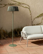 Load image into Gallery viewer, Aldet outdoor solar floor lamp in green flat rope cord with metal base Ø46cm - image 5