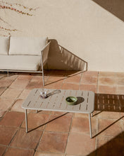Load image into Gallery viewer, Zivia outdoor table in taupe galvanised steel 90 x 50cm - image 2