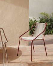 Load image into Gallery viewer, Zivia stackable outdoor chair in ecru rope cord and burgundy galvanised steel - image 5