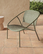 Load image into Gallery viewer, Atrani stackable armchair in galvanized steel and green rope
