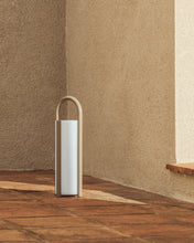 Load image into Gallery viewer, Leros large portable table lamp in taupe polyethylene and steel - image 11