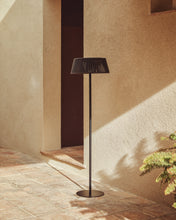 Load image into Gallery viewer, Aldet outdoor solar floor lamp in black flat rope cord with metal base Ø46cm - image 5