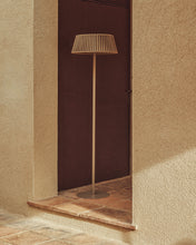 Load image into Gallery viewer, Aldet outdoor solar floor lamp in beige flat rope cord with metal base Ø46cm - image 5