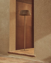 Load image into Gallery viewer, Aldet outdoor solar floor lamp in beige flat rope cord with metal base Ø46cm - image 6