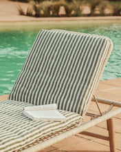 Load image into Gallery viewer, Dirome green striped 100% PET sun lounger cushion 50 x 175cm - image 4