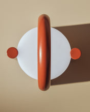 Load image into Gallery viewer, Leros small portable table lamp in terracotta polyethylene and steel - image 10