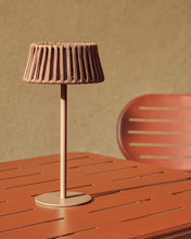 Load image into Gallery viewer, Aldet outdoor solar table lamp in beige flat rope cord with metal stand - image 5