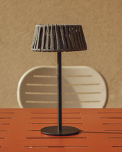 Load image into Gallery viewer, Aldet outdoor solar table lamp in black flat rope cord with metal stand - image 5