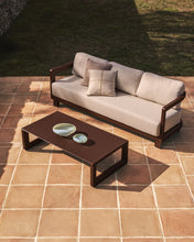 Load image into Gallery viewer, Nerano set with 3-seater sofa and coffee table in brown aluminium - image 3