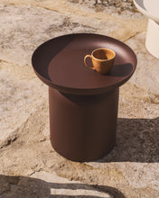 Load image into Gallery viewer, Arcola side table in brown aluminium Ø45cm - image 2