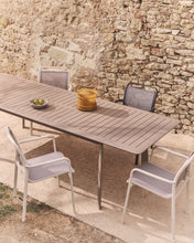Load image into Gallery viewer, Luri stackable outdoor chair in ecru aluminium and beige texteline - image 9