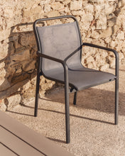 Load image into Gallery viewer, Luri stackable outdoor chair in graphite aluminium and grey texteline - image 6