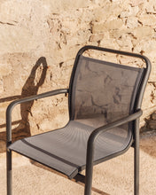 Load image into Gallery viewer, Luri stackable outdoor chair in graphite aluminium and grey texteline - image 7