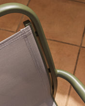 Load image into Gallery viewer, Luri stackable outdoor chair in green aluminium and beige texteline - image 7