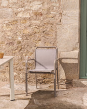 Load image into Gallery viewer, Luri stackable outdoor chair in taupe aluminium and beige texteline - image 6