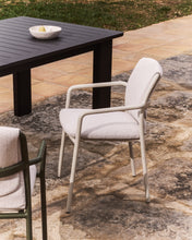 Load image into Gallery viewer, Linosa stackable outdoor chair in ecru aluminium with beige cushion - image 6