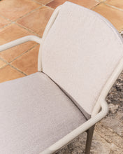 Load image into Gallery viewer, Linosa stackable outdoor chair in ecru aluminium with beige cushion - image 7