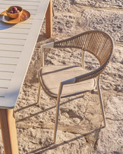 Load image into Gallery viewer, Alimia stackable outdoor chair in ecru aluminium with beige synthetic rope - image 6