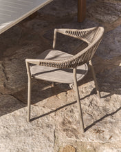 Load image into Gallery viewer, Alimia stackable outdoor chair in taupe aluminium with brown synthetic rope - image 6