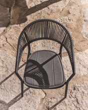 Load image into Gallery viewer, Alimia stackable outdoor chair in graphite aluminium with grey synthetic rope - image 6