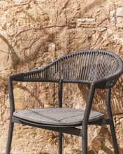 Load image into Gallery viewer, Alimia stackable outdoor chair in graphite aluminium with grey synthetic rope - image 8