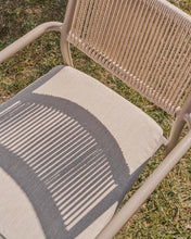 Load image into Gallery viewer, Argasi stackable outdoor chair in taupe aluminium and beige synthetic rope cord - image 7