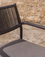 Load image into Gallery viewer, Argasi stackable outdoor chair in graphite aluminium and dark grey synthetic rope cord - image 7