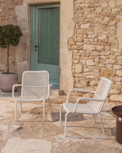 Load image into Gallery viewer, Salis stackable armchair in ecru aluminium and ecru synthetic rope cord - image 6