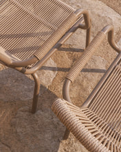 Load image into Gallery viewer, Salis stackable armchair in taupe aluminium and beige synthetic rope cord - image 7